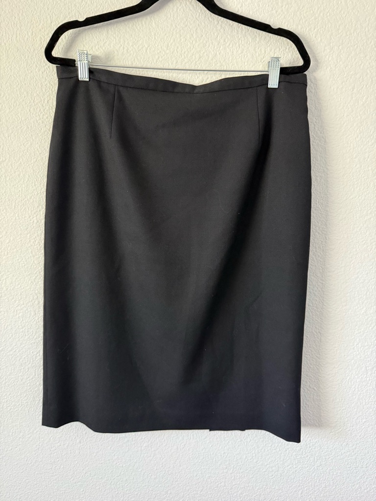 Pendleton Black Pencil Skirt - Classic Workwear 100% Virgin Wool Size 14 Psl